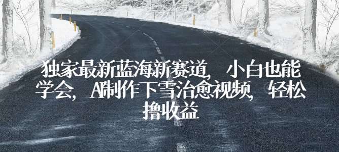 独家最新蓝海新赛道，小白也能学会，AI制作下雪治愈视频，轻松撸收益【揭秘】-赛德副业库