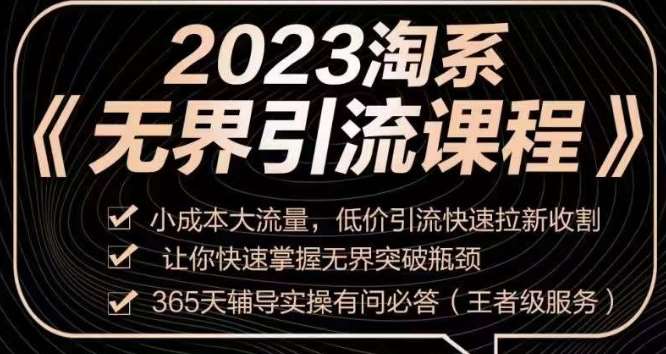2023淘系无界引流实操课程，​小成本大流量，低价引流快速拉新收割，让你快速掌握无界突破瓶颈-赛德副业库