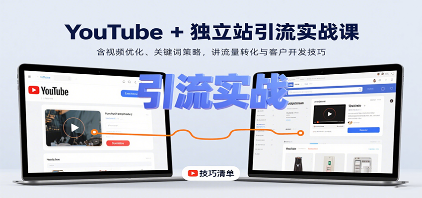 YouTube+独立站引流实战课：含视频优化、关键词策略，讲流量转化与客户开发技巧-赛德副业库