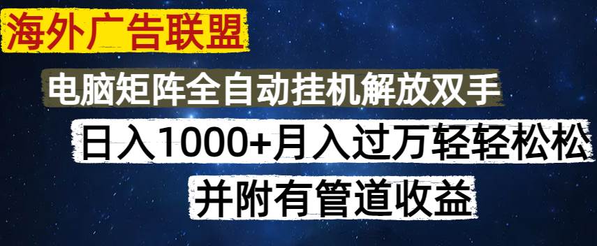 (14540期)海外广告联盟每天几分钟日入1000+无脑操作,可矩阵并附有管道收益-赛德副业库