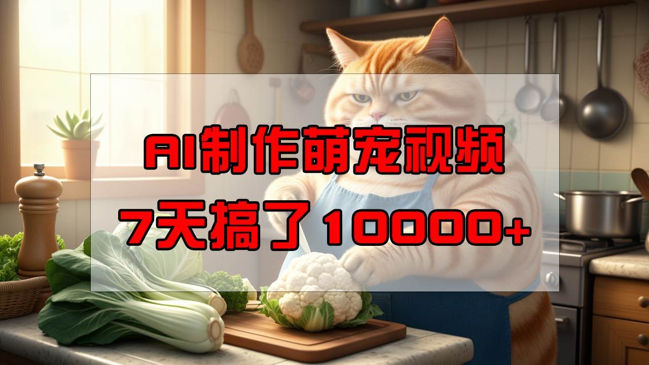 靠AI制作萌宠视频,7天搞了1万+,操作简单门槛低,有手机就行-赛德副业库