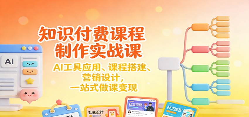 知识付费课程制作实战课：AI工具应用 、课程搭建、营销设计，一站式做课变现-赛德副业库