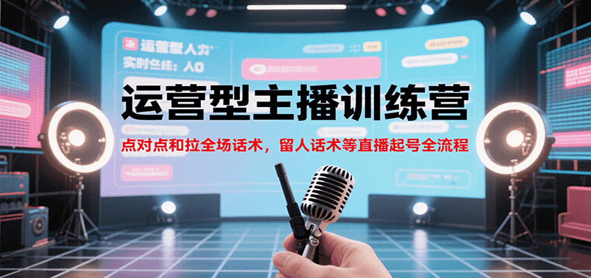 运营型主播训练营，点对点和拉全场话术，留人话术等直播起号全流程（更新7月）-赛德副业库