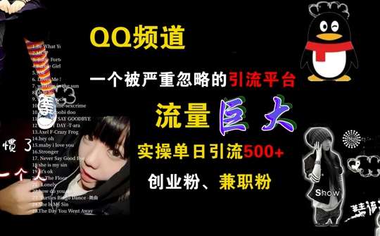 QQ频道，一个被严重忽略的引流平台，流量巨大 实操单日引流500+创业粉兼职粉【揭秘】-赛德副业库