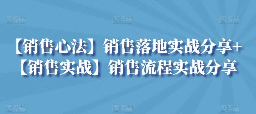 【销售心法】销售落地实战分享+【销售实战】销售流程实战分享-赛德副业库