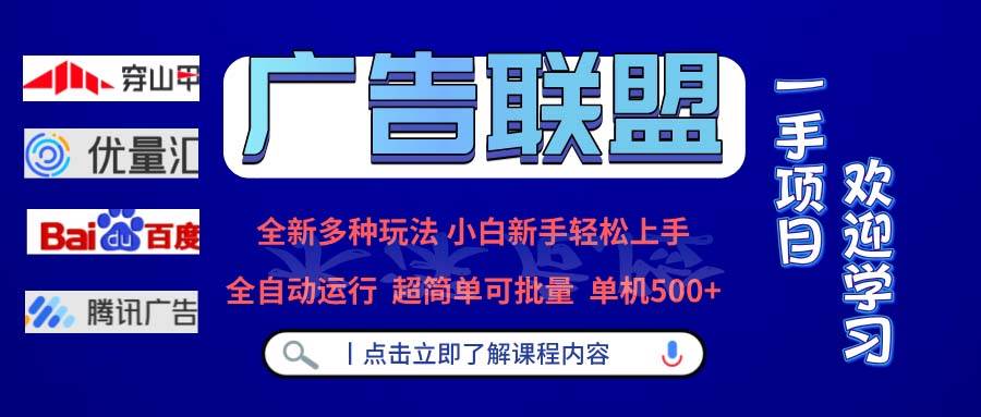 （13258期）广告联盟 全新多种玩法 单机500+  全自动运行  可批量运行-赛德副业库