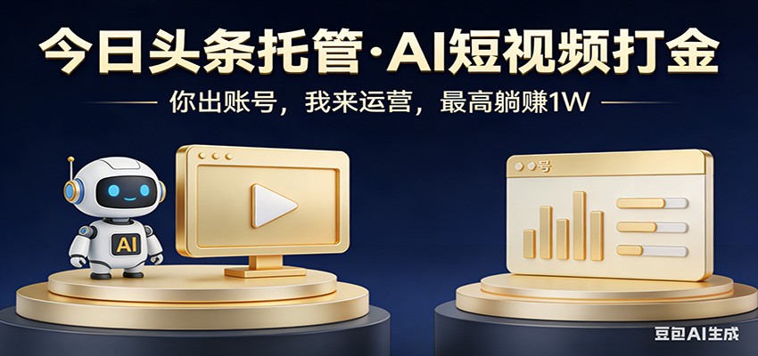 头条号AI托管,我提供作品,你提供账号,每天5分钟发布,小白躺赚3000+-赛德副业库