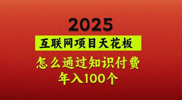 2025项目天花板,普通怎么通过知识付费翻身,年入百个【揭秘】-赛德副业库