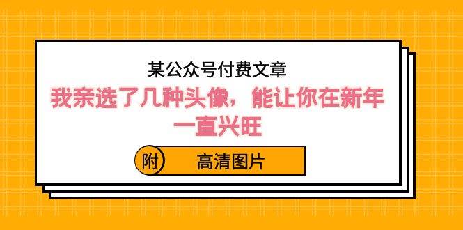 某公众号付费文章:我亲选了几种头像,能让你在新年一直兴旺(附高清图片)-赛德副业库