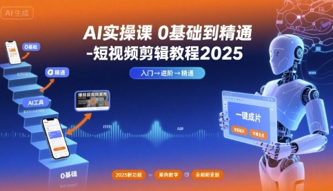 AI实操课0基础到精通-短视频剪辑教程2025-赛德副业库