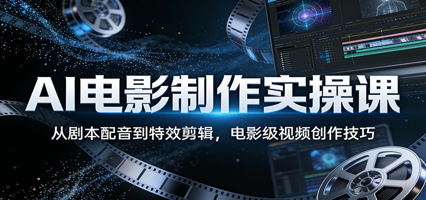 AI电影制作实操课：从剧本配音到特效剪辑，电影级视频创作技巧-赛德副业库