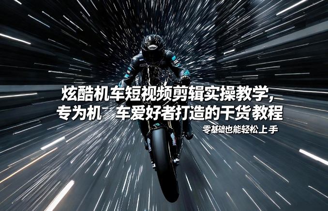 炫酷机车短视频剪辑实操教学,专为机车爱好者打造的干货教程,零基础也能轻松上手-赛德副业库