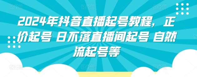 2024年抖音直播起号教程，正价起号 日不落直播间起号 自然流起号等-赛德副业库