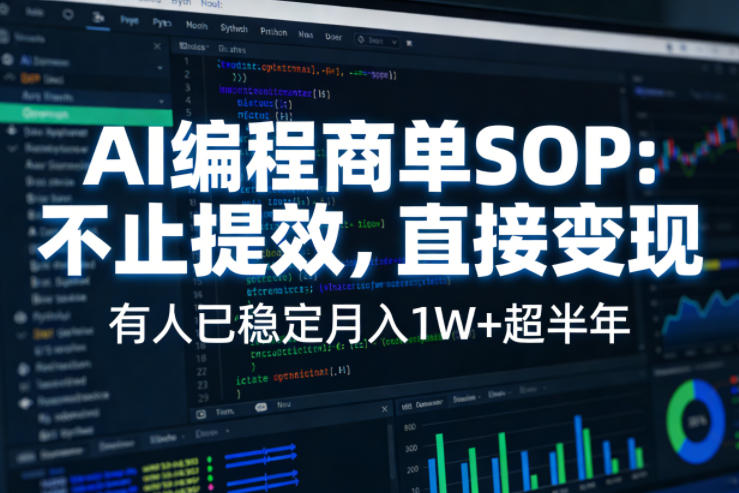 AI编程商单SOP,AI编程不能只给工作提效,还要直接变现,有人已经稳定月入1W+半年了-赛德副业库