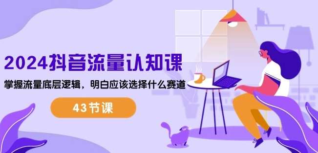 2024抖音流量认知课:掌握流量底层逻辑,明白应该选择什么赛道 (43节课)-赛德副业库