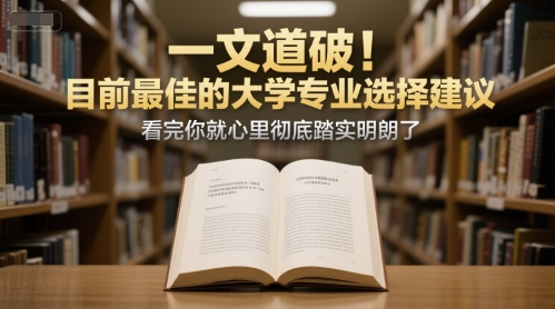 付费文章:一文道破!目前最佳的大学专业选择建议,看完你就心里彻底踏实明朗了-赛德副业库
