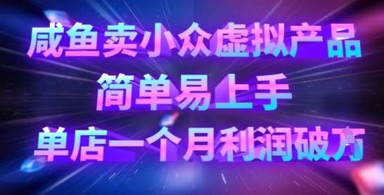 咸鱼卖小众虚拟产品,简单易上手,单店一个月利润破W-赛德副业库