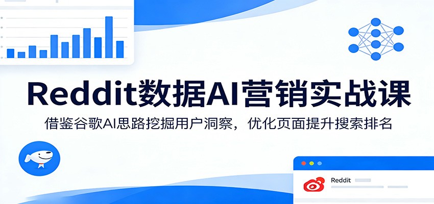 Reddit数据AI营销实战课：借鉴谷歌AI思路挖掘用户洞察，优化页面提升搜索排名-赛德副业库