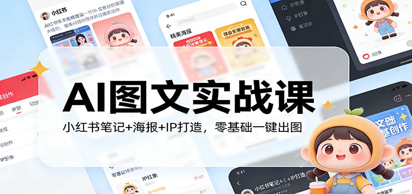 AI图文实战课：小红书笔记+海报+IP打造，零基础一键出图-赛德副业库