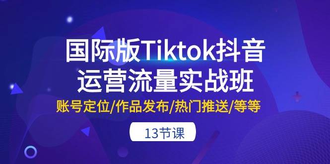（10712期）国际版Tiktok抖音运营流量实战班：账号定位/作品发布/热门推送/等等-13节-赛德副业库