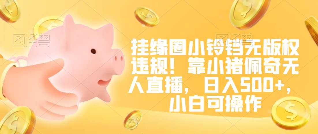 挂缘圈小铃铛无版权违规！靠小猪佩奇无人直播，日入500+，小白可操作【揭秘】-赛德副业库