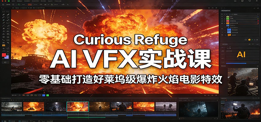Curious Refuge AI VFX实战课，零基础打造好莱坞级爆炸火焰电影特效-赛德副业库