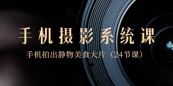 （8671期）0基础-手机摄影系统课，手机拍出静物美食大片（24节课）-赛德副业库