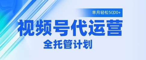 视频号代运营2.0,全程托管招募,单月轻松变现5k【揭秘】-赛德副业库