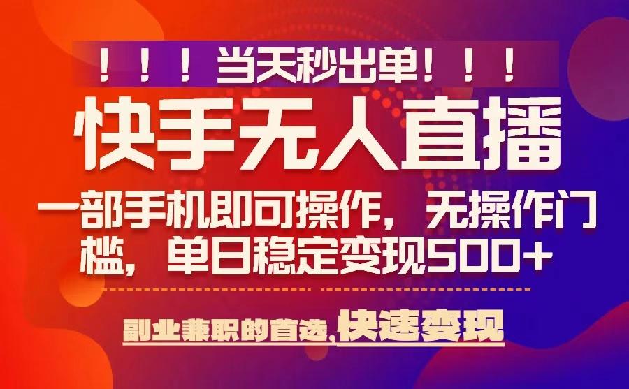 当天秒出单，无人直播最新技术，0风控，轻松日入5张+【揭秘】-赛德副业库
