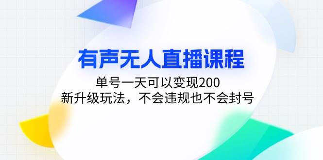 （13287期）有声无人直播课程，单号一天可以变现200，新升级玩法，不会违规也不会封号-赛德副业库