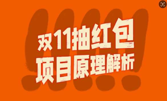 双11抽红包视频裂变项目【完整制作攻略】_长期的暴利打法-赛德副业库