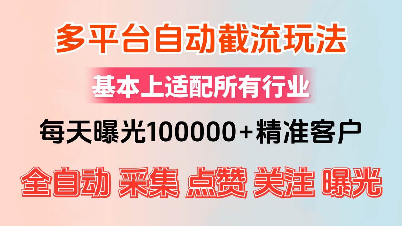 （12709期）小红书抖音视频号最新截流获客系统，全自动引流精准客户【日曝光10000+…-赛德副业库