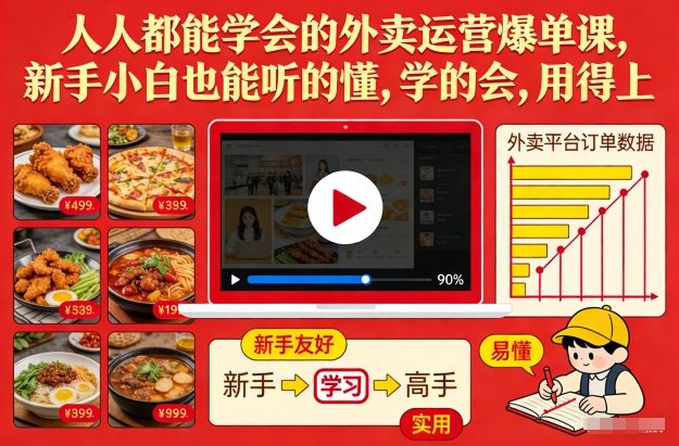人人都能学会的外卖运营爆单课,新手小白也能听的懂,学的会,用得上-赛德副业库