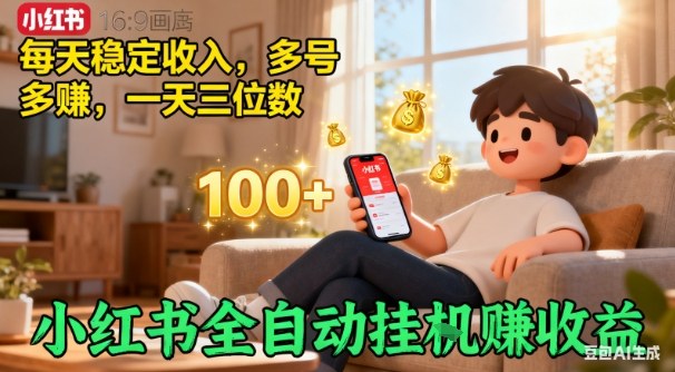 小红书自动挂G賺收益，每天稳定收入，多号多賺，一天三位数【揭秘】-赛德副业库