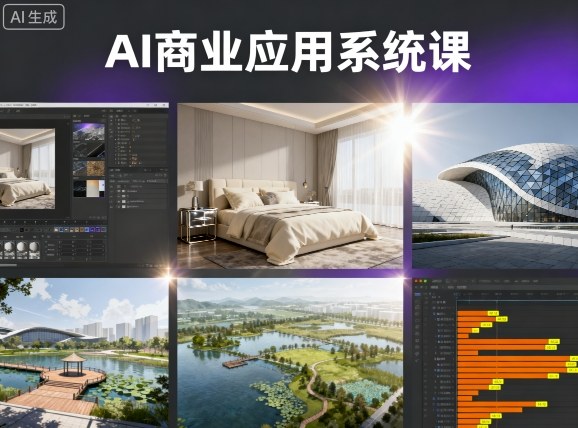 AI商业应用系统课,室内-软装-建筑-景观,智能设计+效果图+动画画实战-赛德副业库