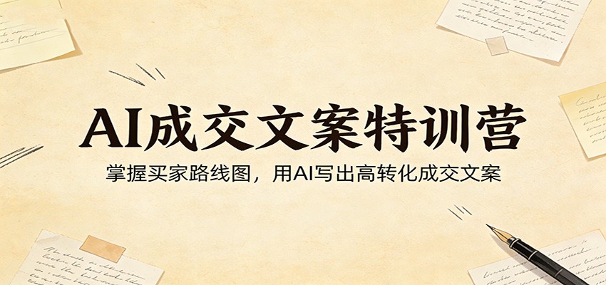 AI成交文案特训营：掌握买家路线图，用AI写出高转化成交文案-赛德副业库