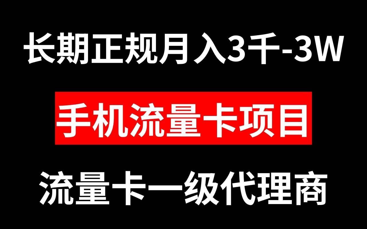 （8311期）手机流量卡代理月入3000-3W长期正规项目-赛德副业库