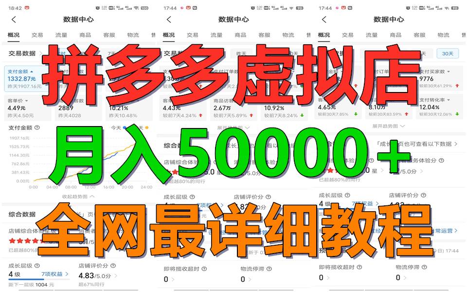 拼多多虚拟电商训练营月入50000+你也行，暴利稳定长久，副业首选-赛德副业库