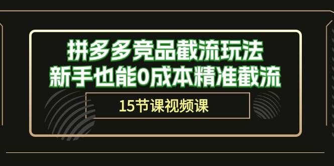 （10301期）拼多多竞品截流玩法，新手也能0成本精准截流（15节课）-赛德副业库