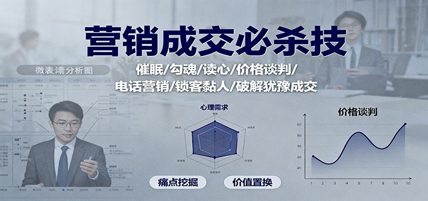 营销成交必杀技：催眠/勾魂/读心/价格谈判/电话营销/锁客黏人/破解犹豫成交-赛德副业库