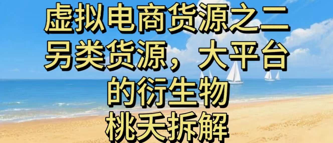 虚拟电商之二—另类的货源，大平台的衍生物-赛德副业库