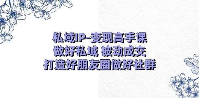 （11209期）私域IP-变现高手课：做好私域 被动成交，打造好朋友圈做好社群（18节）-赛德副业库