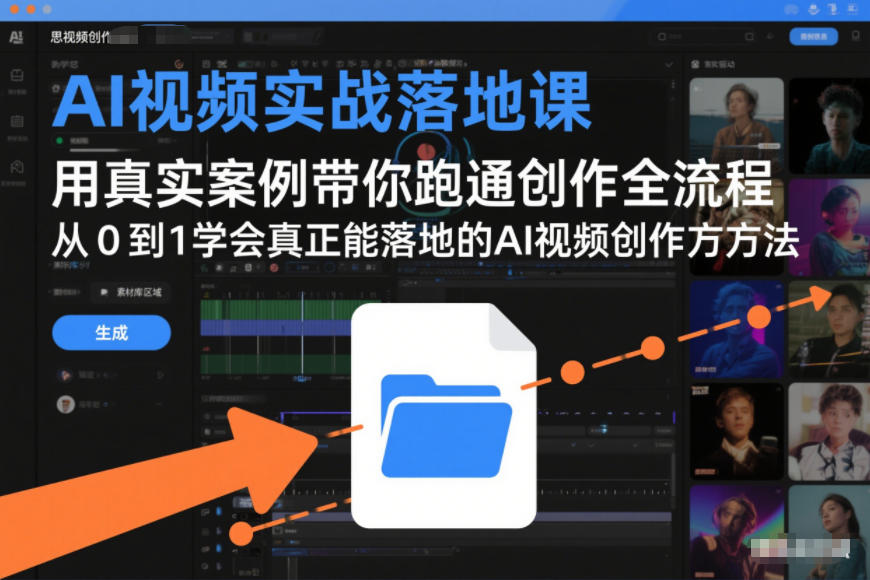 AI视频实战落地课，用真实案例带你跑通创作全流程，从0到1学会真正能落地的AI视频创作方法-赛德副业库