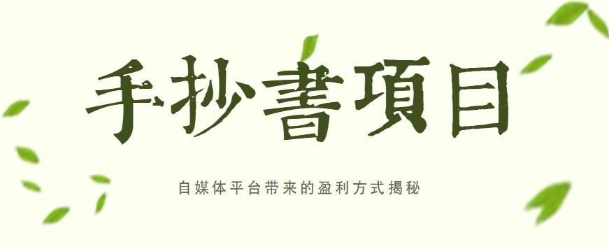 手抄书项目,一天赚上百的副业!自媒体平台带来的盈利方式揭秘【附软件】-赛德副业库