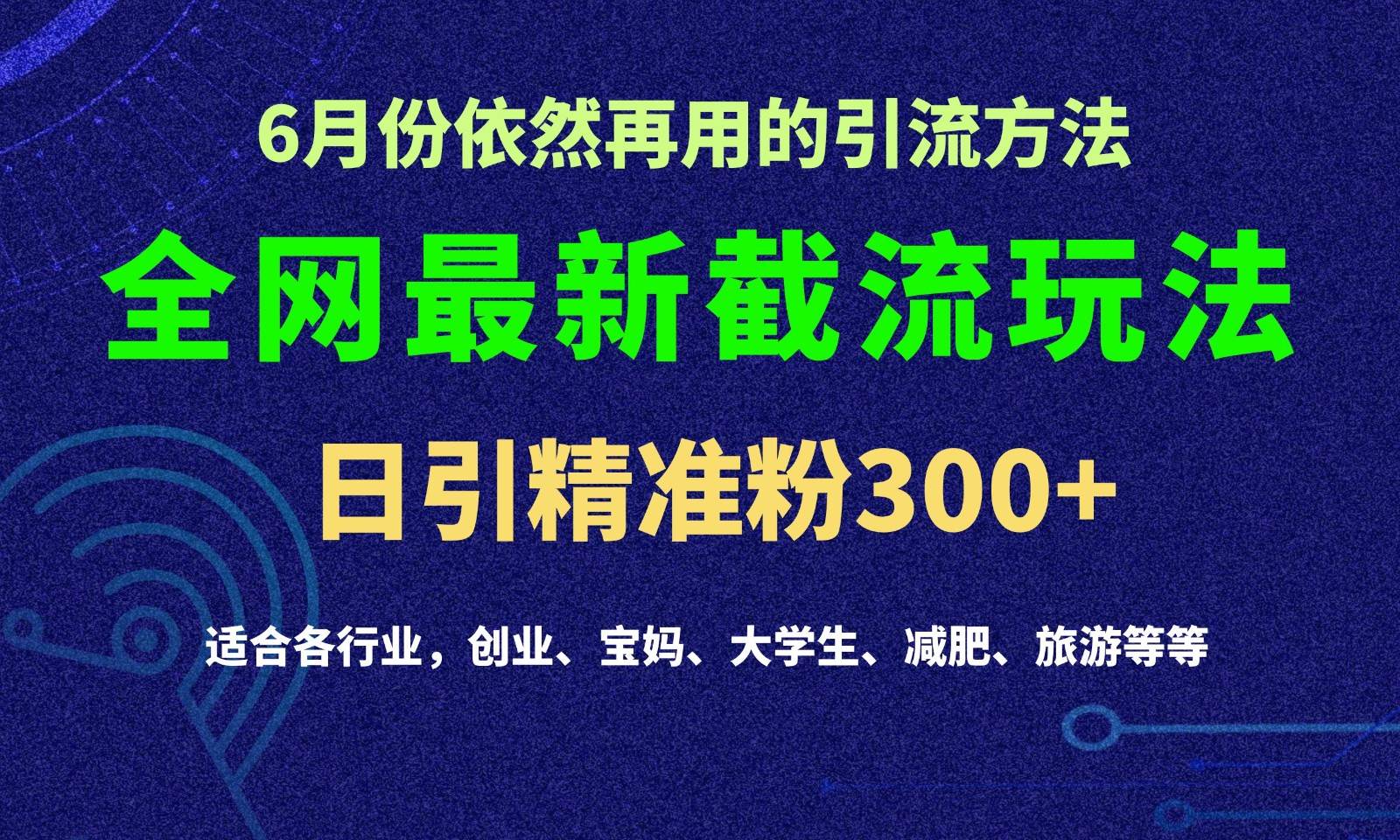 2024全网最新截留玩法,每日引流突破300+-赛德副业库