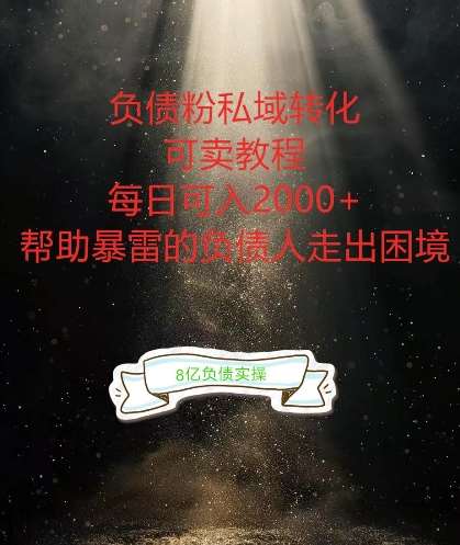 负债粉掘金计划,帮助负债者解决问题,债务规划,债务重组,最好的变现方式【揭秘】-赛德副业库