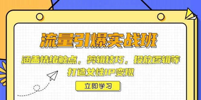 （14008期）流量引爆实战班，涵盖情绪触点，剪辑技巧，投放逻辑等，打造女性IP变现-赛德副业库