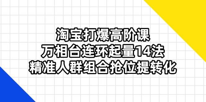 (14298期)淘宝打爆高阶课:万相台连环起量14法,精准人群组合抢位提转化-赛德副业库