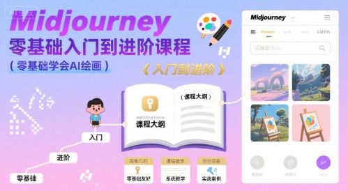 midjourney零基础入门到进阶课程，零基础学会AI绘画-赛德副业库