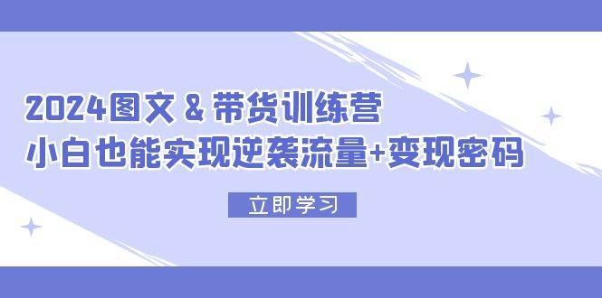 （12137期）2024 图文+带货训练营，小白也能实现逆袭流量+变现密码-赛德副业库